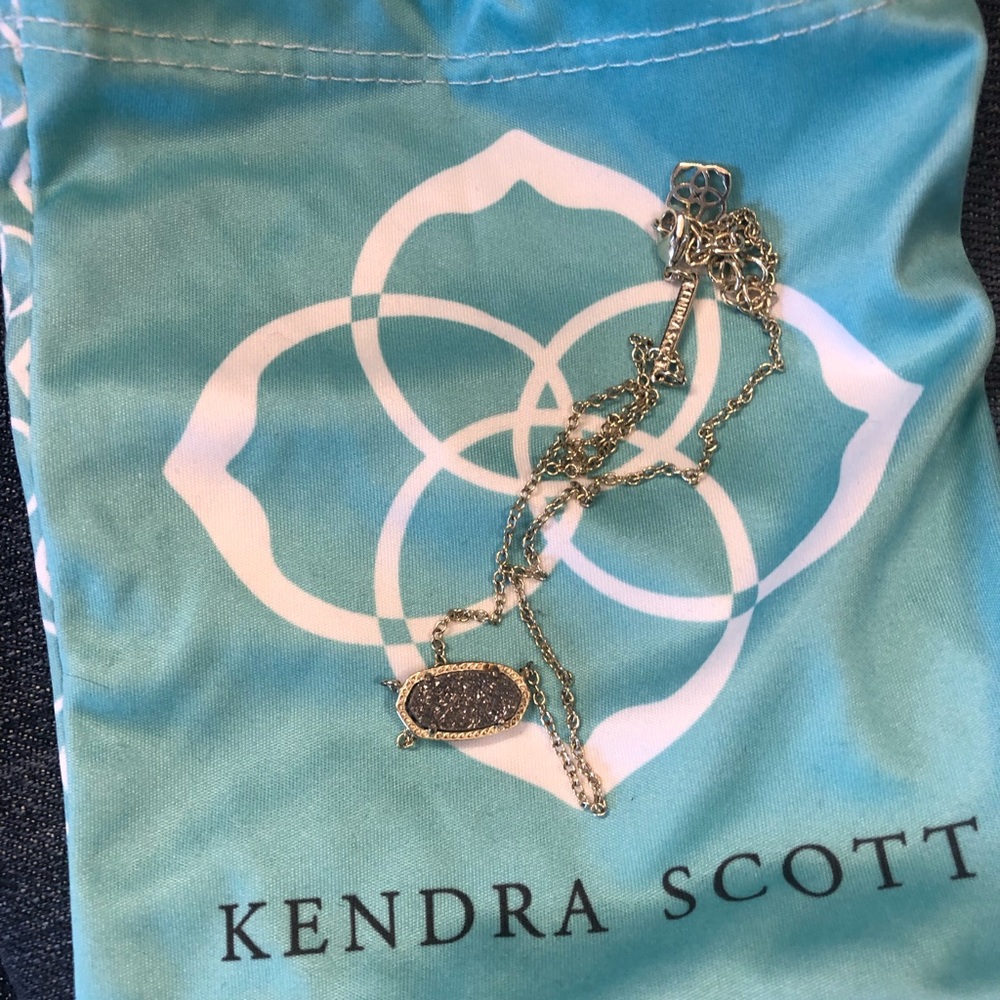 Kendra Scott Elisa necklace in platinum drusy - Picture 2 of 5